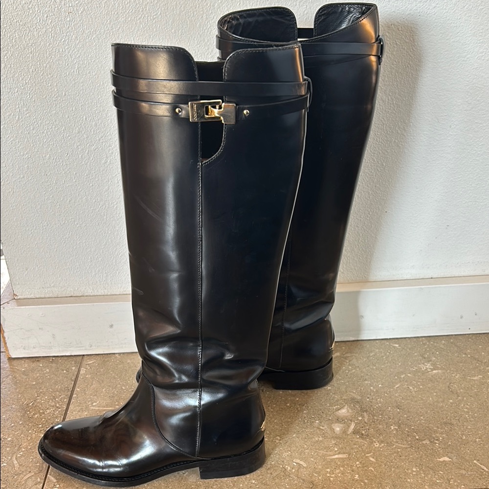 Jimmy Choo Black Leather Riding Boots, size 37